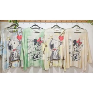 CAMISETA PUNTO FINO SNOOPY Y MINNIE