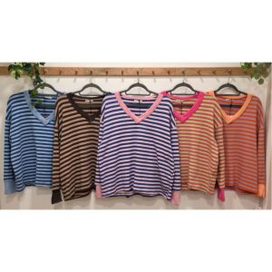 SUDADERA RAYAS CUELLO PICO