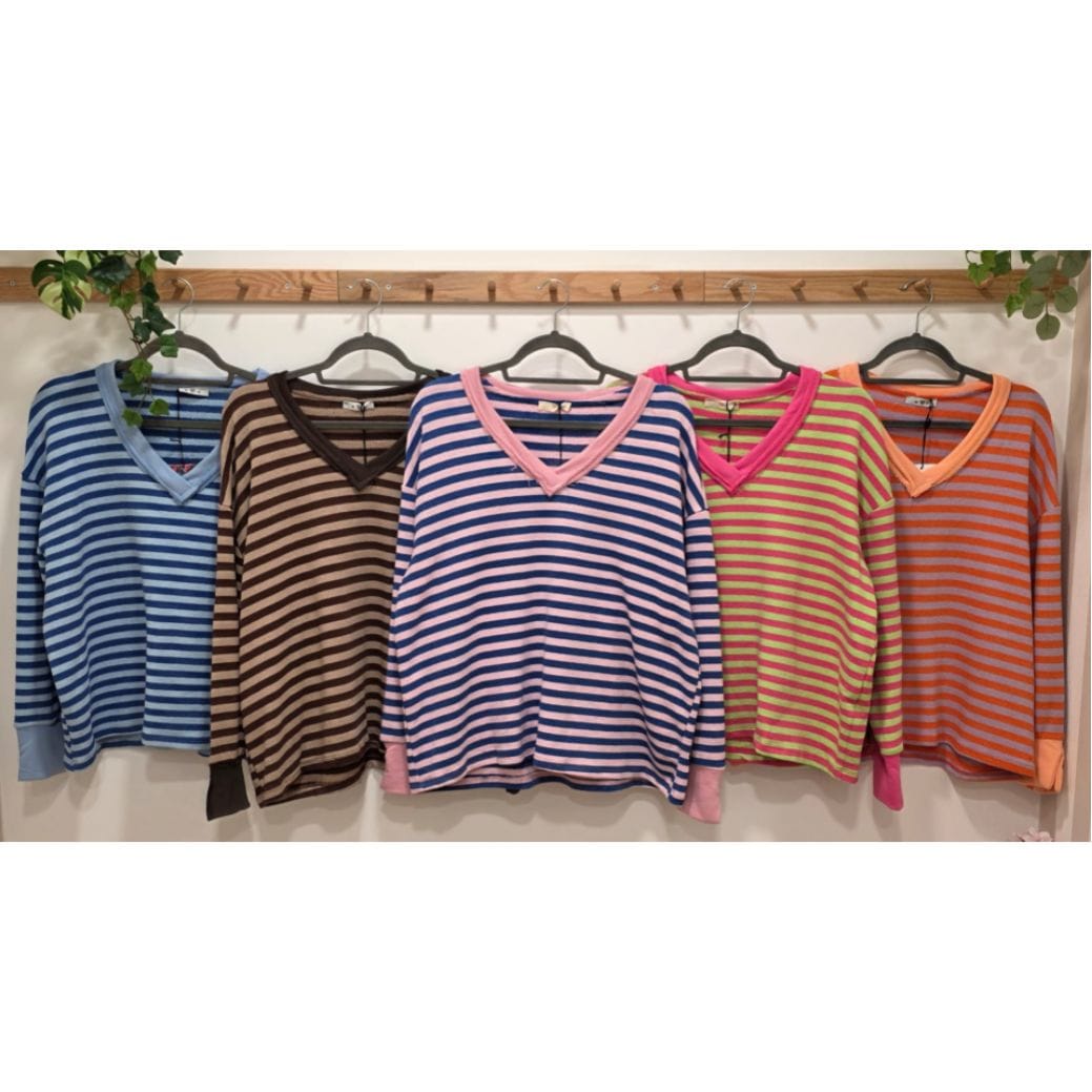 SUDADERA RAYAS CUELLO PICO