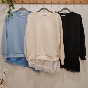 SUDADERA PUNTILLA BAJO M/ LARGA