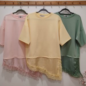 SUDADERA PUNTILLA BAJO M/ CORTA