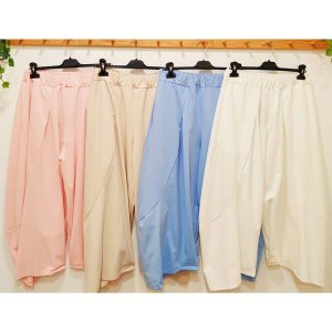PANTALÓN PUNTO MILANO PINZAS GLOBO