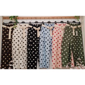 PANTALÓN LUNARES CON CINTURÓN