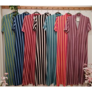 VESTIDO LICRA FRIA RAYAS MANGUITA
