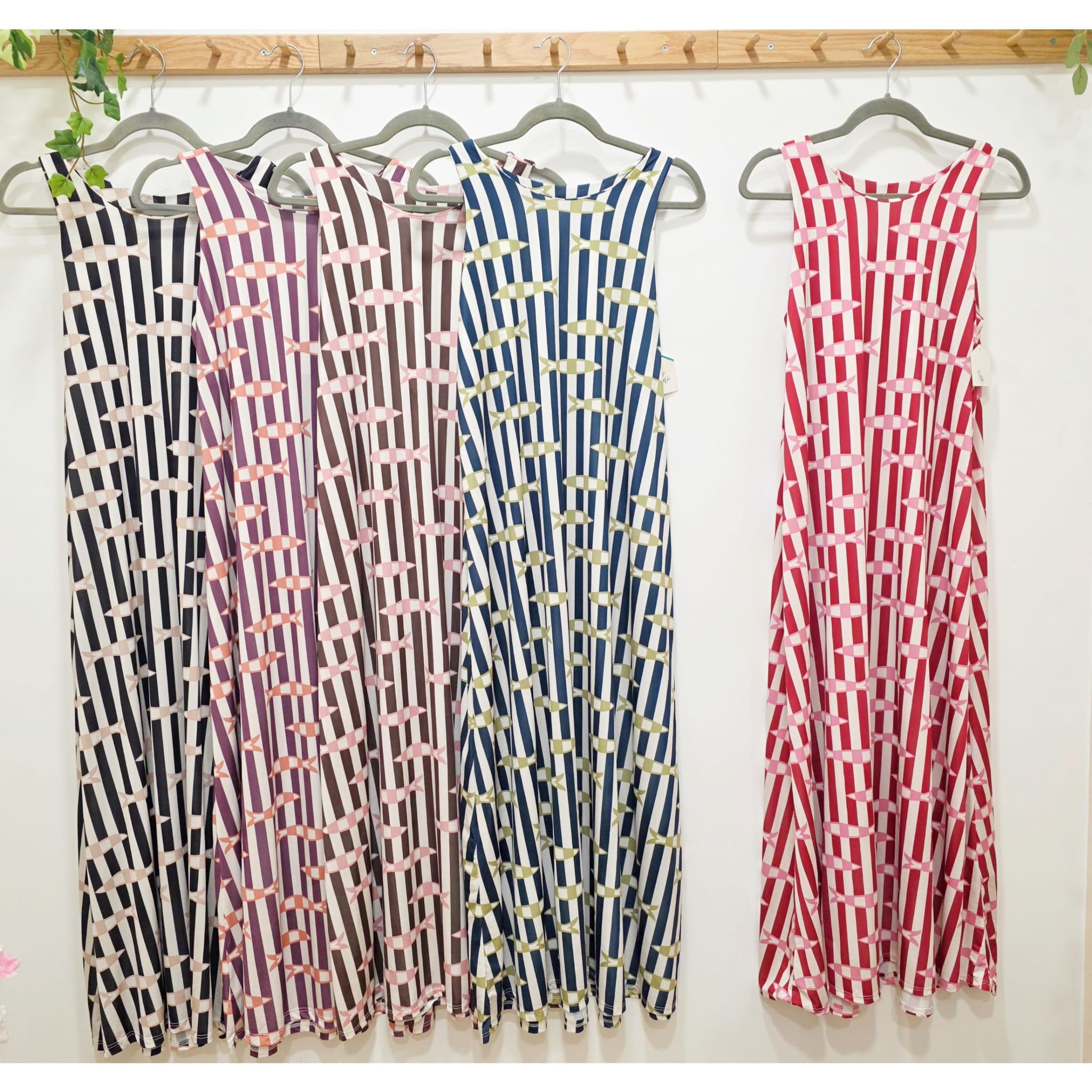 VESTIDO LICRA FRIA "RAYAS Y SARDINILLAS"