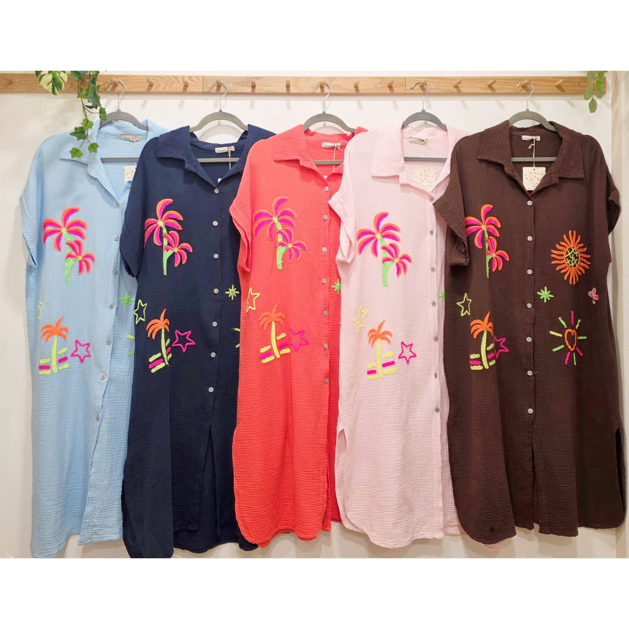 VESTIDO CAMISERO BAMBULA BORDADOS