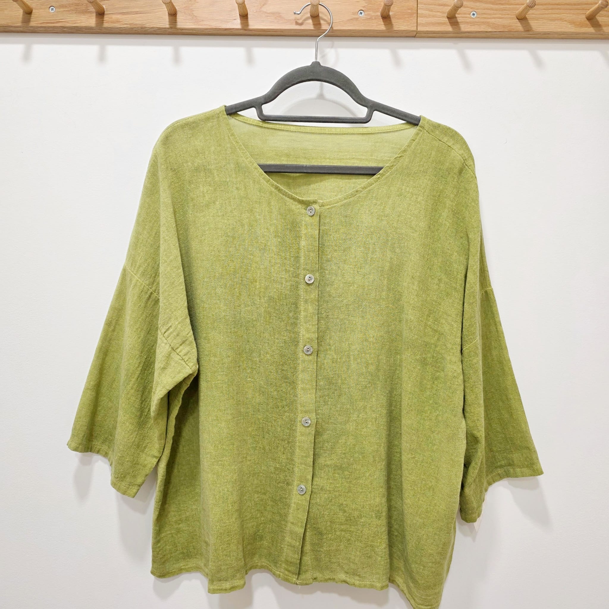 CAMISA ALGODÓN LAVADO BOTONES - Imagen 2