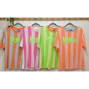 CAMISETA RAYAS FLÚOR "MALIBÚ"