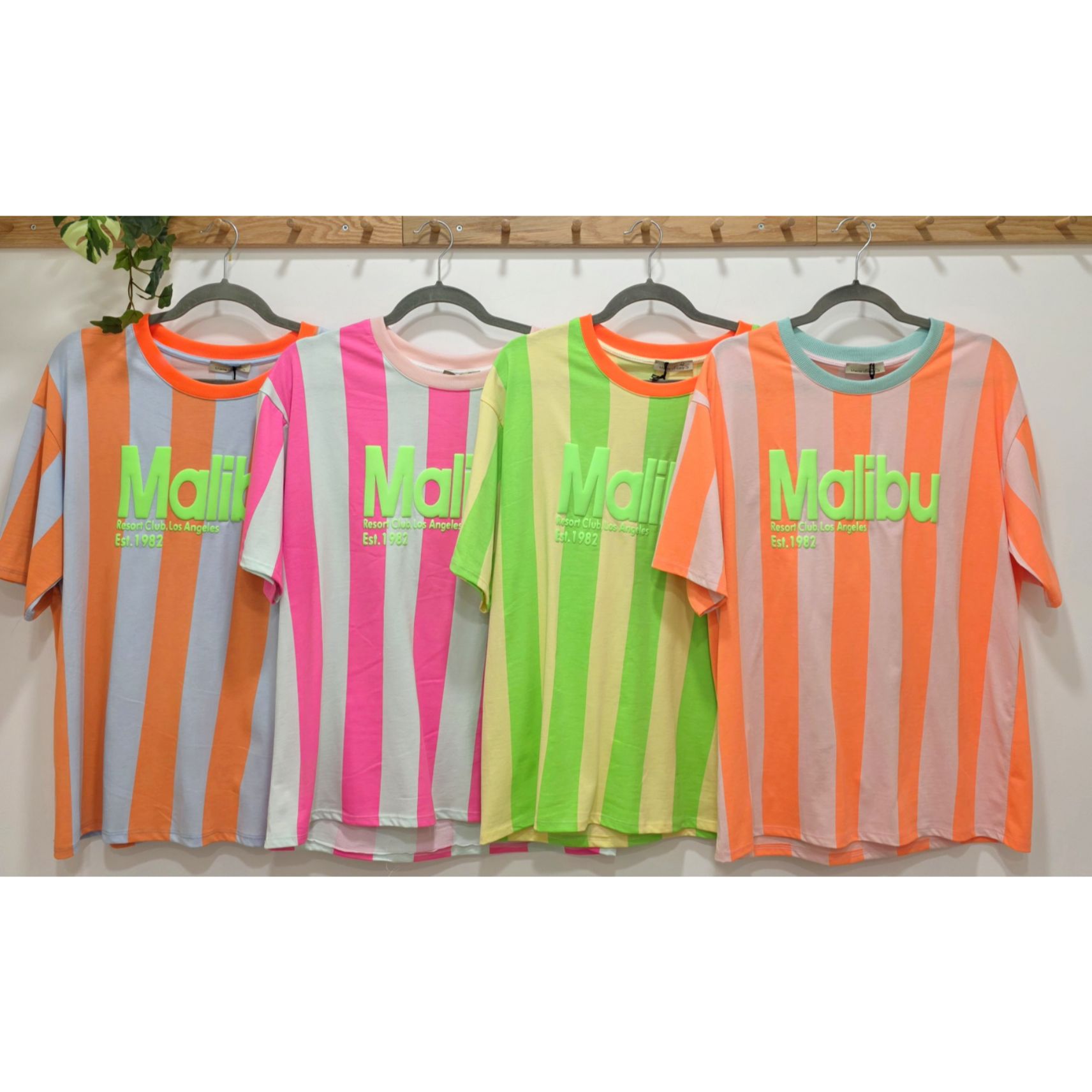CAMISETA RAYAS FLÚOR "MALIBÚ"