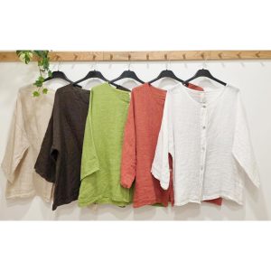 BLUSA BOTONES LINO MANGA 3/4