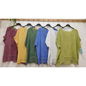 BLUSA LAVADA DETALLE MANGA ESCOTE PICO