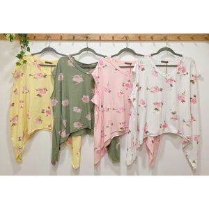 CAMISETA ASIMÉTRICA FLORES
