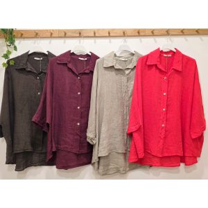 camisa botones lino