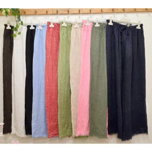 PANTALÓN DESFLECADO LINO