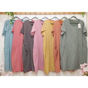VESTIDO MANGA CORTA RAYITAS