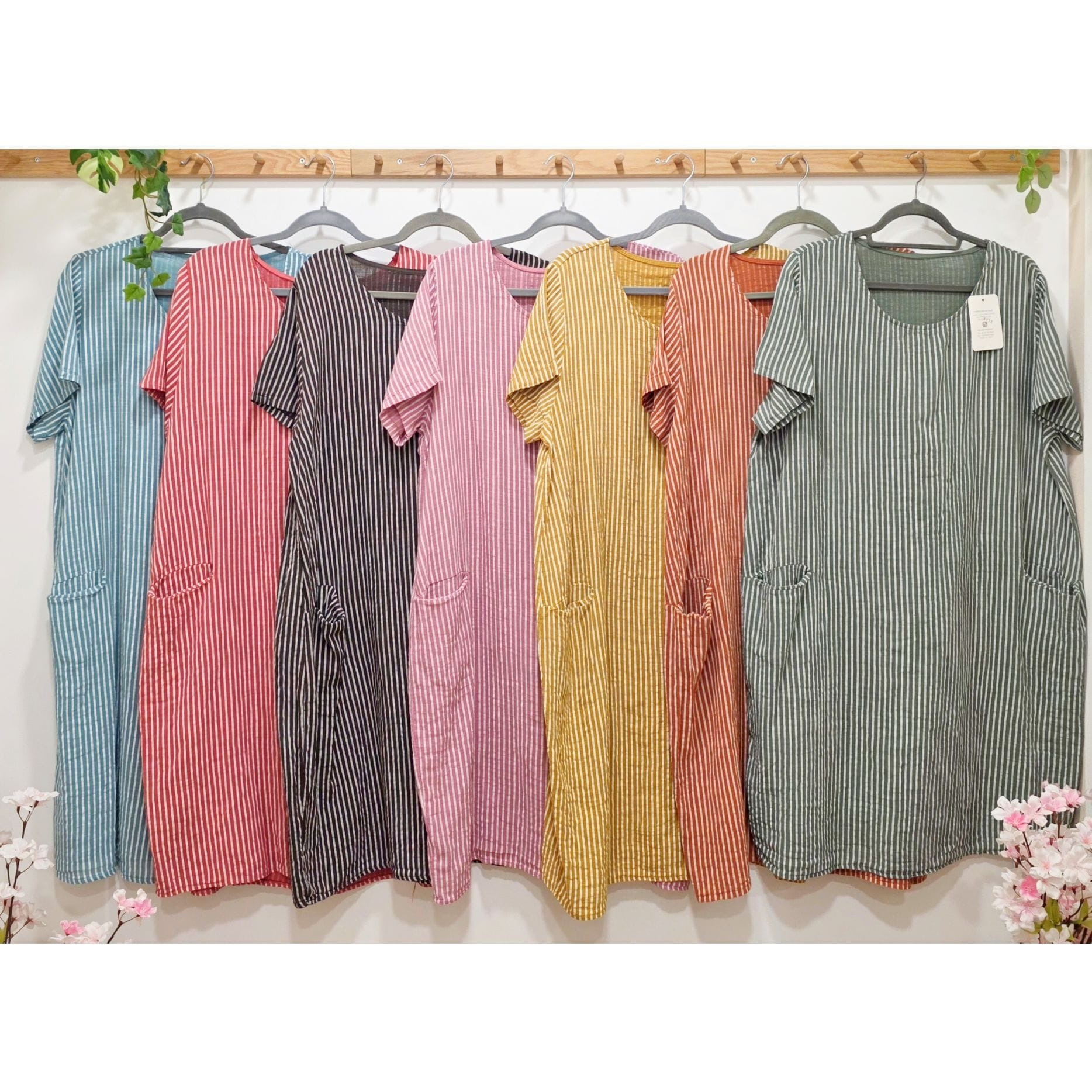 VESTIDO MANGA CORTA RAYITAS