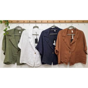 CHAQUETA LINO SOLAPAS