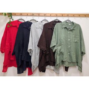 CAMISA OVERSIZE ASIMÉTRICA LINO