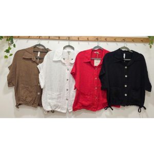 BLUSA LINO MANGA CORTA