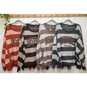 SUDADERA OVERSIZE RAYAS "INSPIRED"