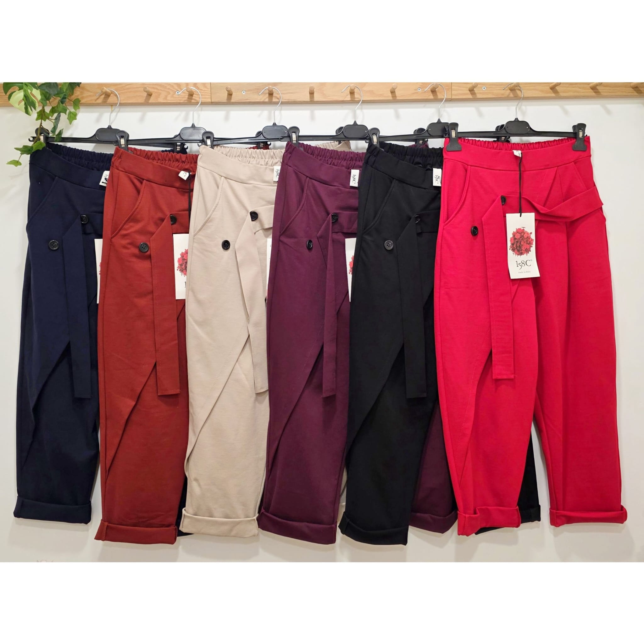 PANTALÓN CRUZADO CINTURÓN (PUNTO MILANO)