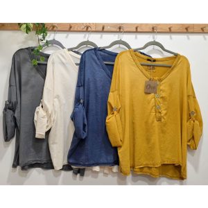 CAMISETA LAVADA (3 BOTONES)