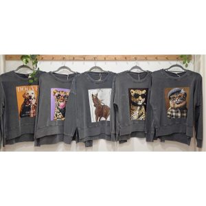 SUDADERA LAVADA ESTAMPADA