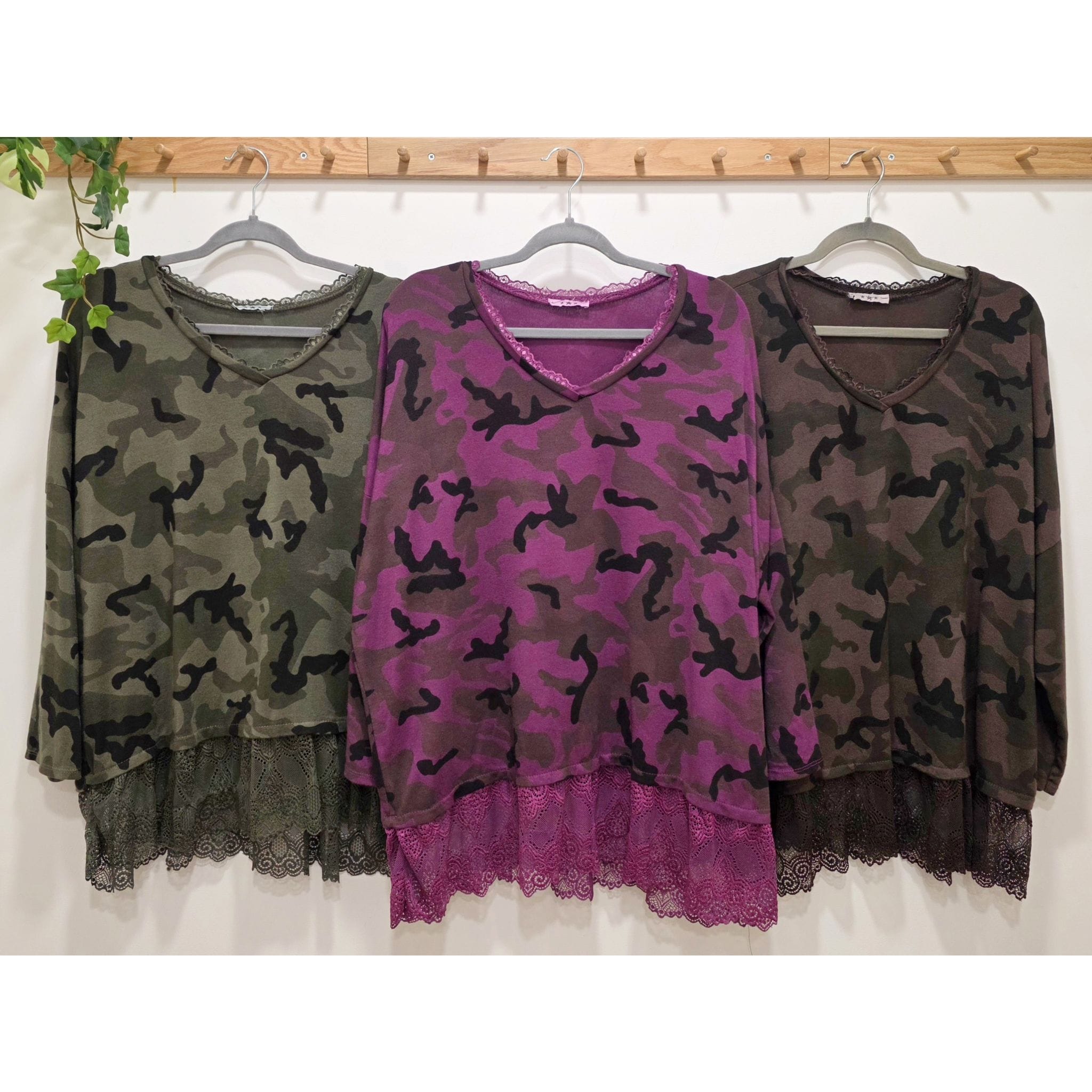CAMISETA PUNTO CAMUFLAJE PUNTILLA